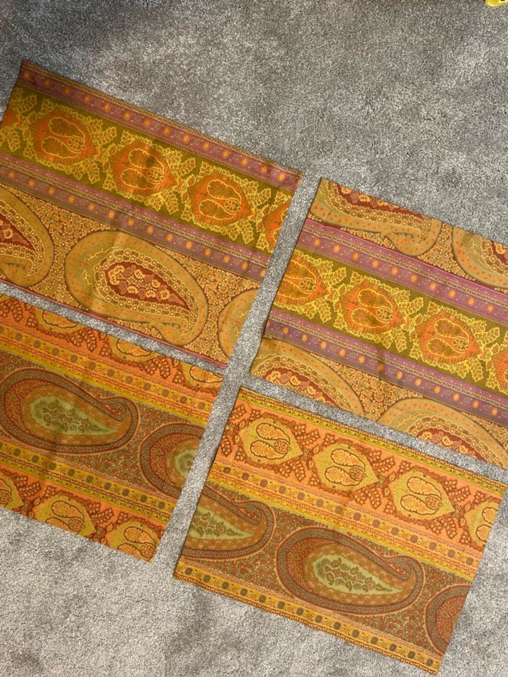Anichini Placemats Table Mats 100% Cotton Vibrant Bohemian Paisley Vermont USA 4